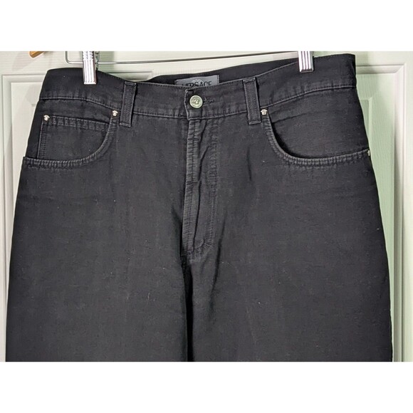 Versace Jeans Couture Black Denim Straight-Leg Jeans Mens 36 Classic Logo Italy - Picture 2 of 11